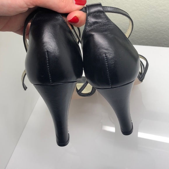 Charles Davis Black Ankle Strap Heels - Picture 4 of 7